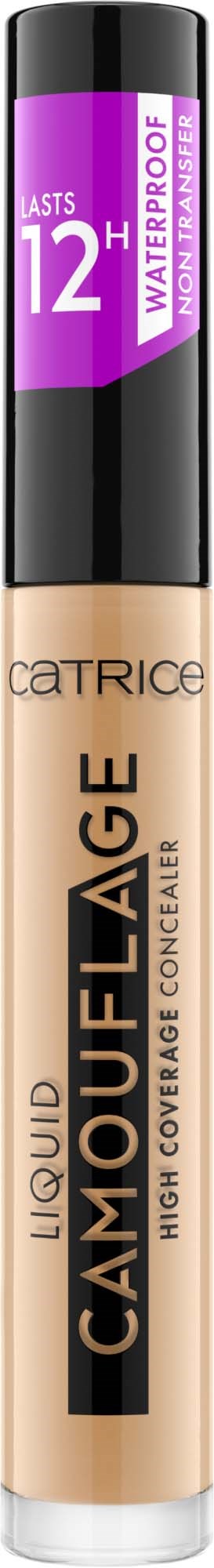 Concealer-stift met SPF 12, waterdicht, in een beige tube met zwarte dop, gemarkeerd als hoge dekking.
