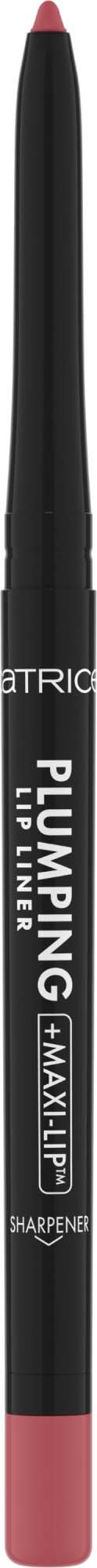 A pink-tipped black eyeliner pencil with white and pink text, designed for makeup application.