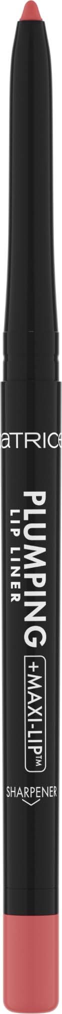 A black makeup pencil with pink tip and white text, labeled as lip liner by Patricia. Simple design.
