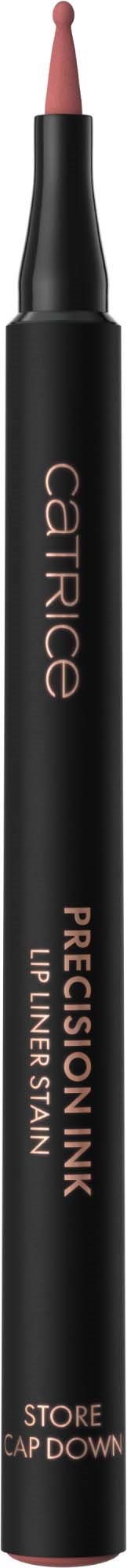 Musta huulten rajauskynä, jossa vaaleanpunainen kärki ja vaaleanpunainen teksti, nimeltään Precicion Ink Lip Liner Stick.