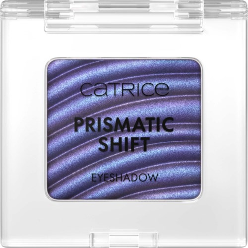 Catrice Prismatic Shift luomiväri lila hohtavassa astiassa.