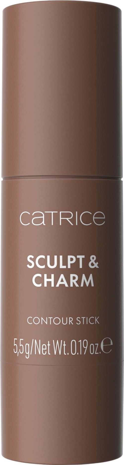 Ein brauner, röhrenförmiger Behälter für Catrice Sculpt & Charm Konturstift. Es wiegt 5,5 Gramm.
