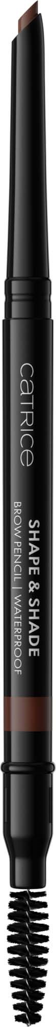 A dual-ended eyebrow pencil with a twist-up design, one side for filling and the other for shaping brows.