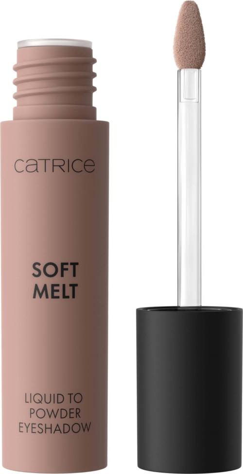 Catrice Soft Melt ögonskugga som växlar från flytande till puder, med applicator, i beige tube.