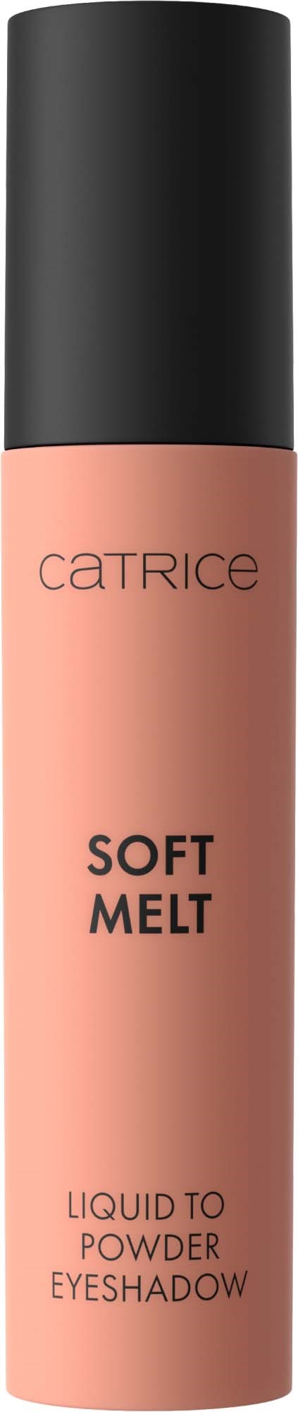 En liquid-to-powder ögonskugga i ett beige rör med svart lock, märkt CATRICE SOFT MELT.