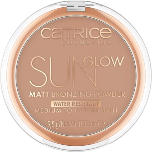 Catrice Glow Sun Matte Bronzing Powder for darker skin, water resistant, 9.5 grams.
