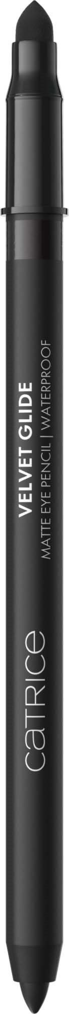 Svart leppenkritt med sølvtekst og vri-funksjon fra Catrice Velvet Glide-serien.