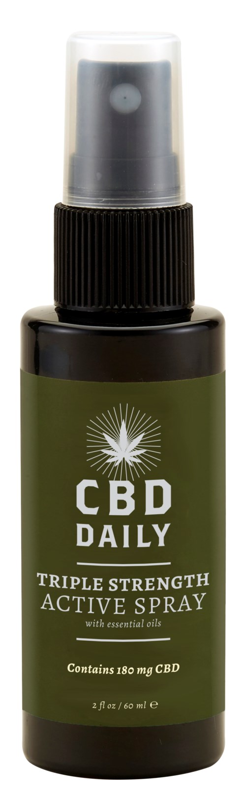 Grüne Etikett Sprühflasche mit CBD Daily, Triple Strength Active Spray, enthält 180 mg CBD.
