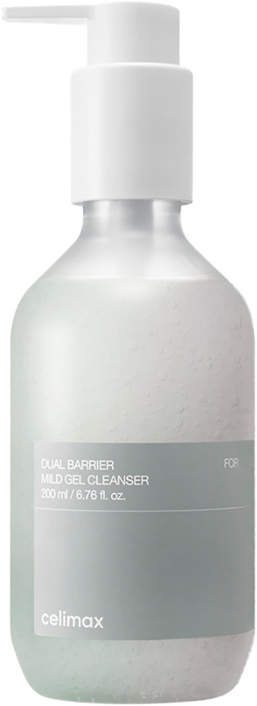 Eine weiße Flasche mit Pumpverschluss, gekennzeichnet als milder Gelreiniger, enthält 200 ml.