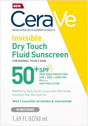 CeraVe Invisible Dry Touch Fluid Sunscreen SPF50+ 50 ml