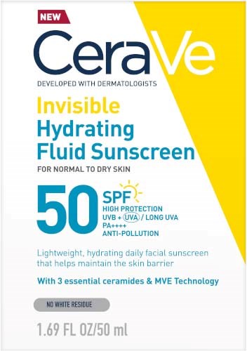 CeraVe Invisible Hydrating Fluid Sunscreen SPF50 50 ml