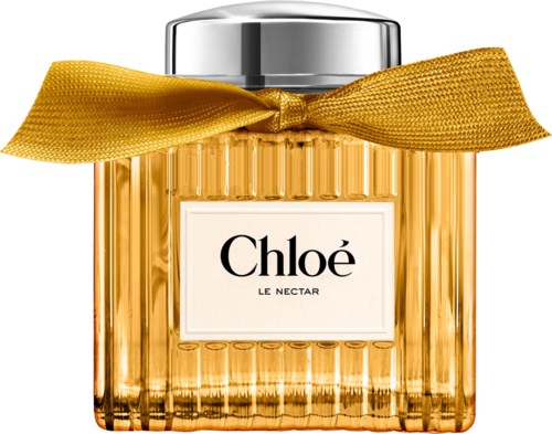 Chloé Le Nectar parfymflaska med guldsnöre och silverlock.