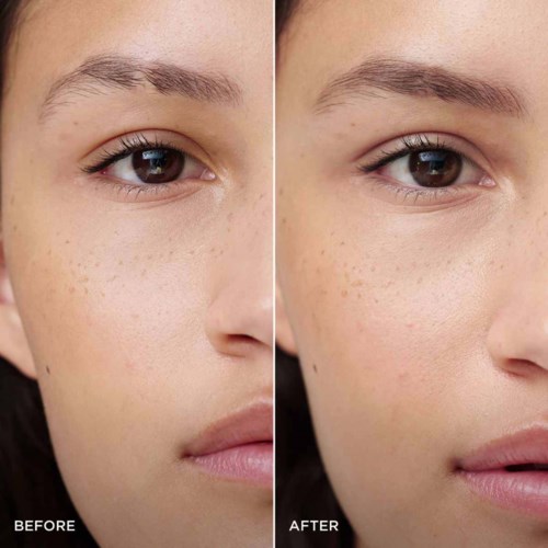 Side-by-side comparison shows skin improved after skincare, less redness and more even tone.