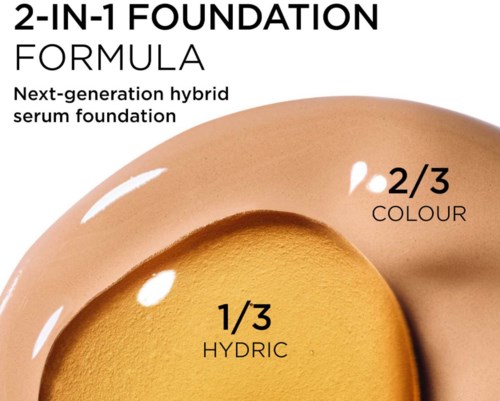 En grunnformel med tre deler: hydric og to tredjedeler i en, to tredjedeler i den andre, for en hybrid serum.
