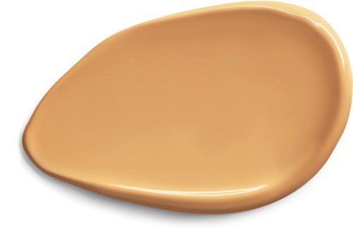 En beige eller karamellfärgad sås eller pålägg i en slät oval form på vit bakgrund.