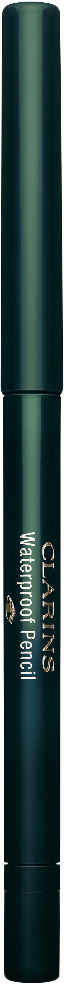 Een zwarte pen met dop, gemarkeerd 'WATERPROOF', bedoeld voor schrijven op natte oppervlakken.