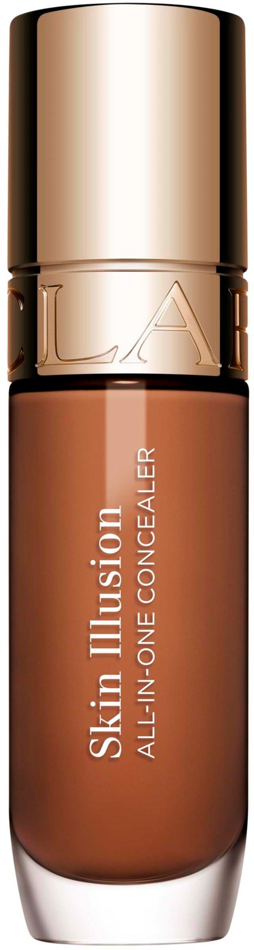 Concealer bottle with a gold cap labeled Skin Illusion All-in-One Concealer.