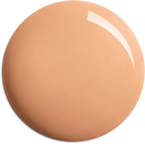 A smooth, round, beige-colored object with a shiny surface and slight shine reflection.