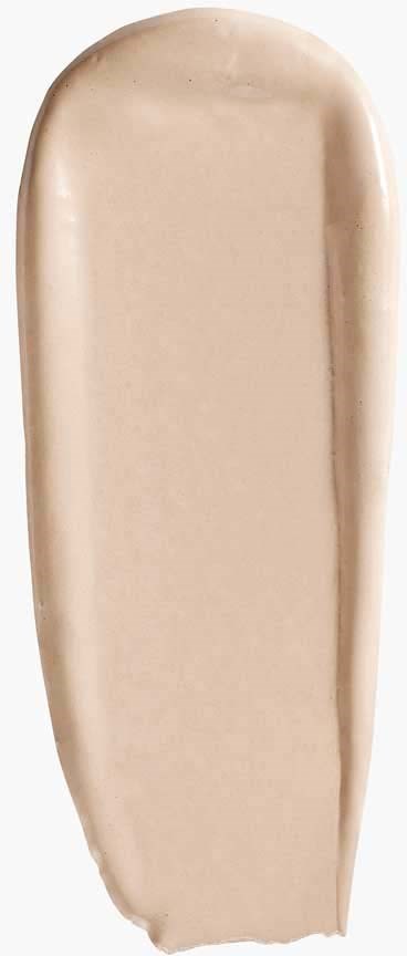 Een beige moisturizer-smeer op de huid, ovale vorm, glad oppervlak, zonder labels of andere items.