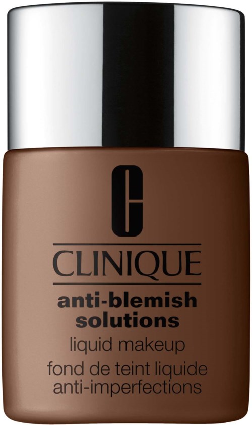Een fles Clinique anti-blemish oplossingen vloeibare make-up voor huidoneffenheden.