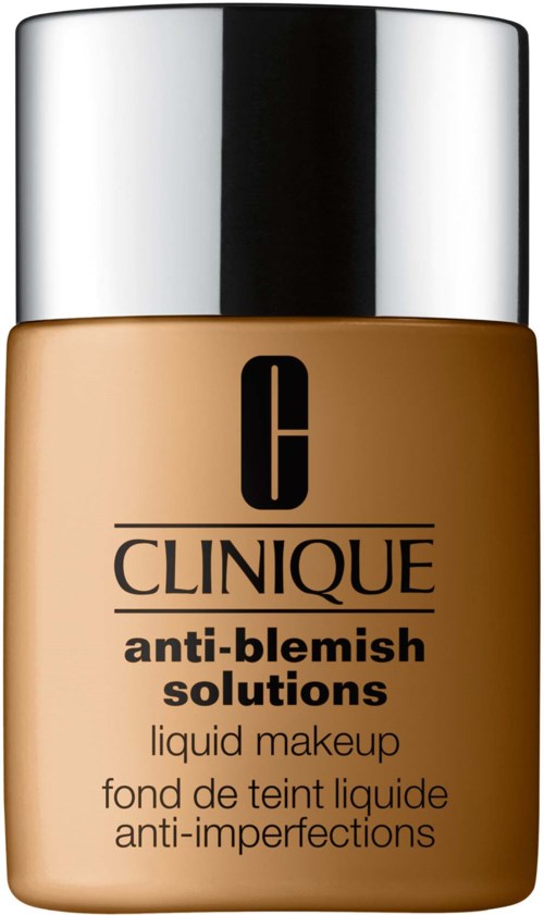A bottle of Clinique liquid makeup designed to cover blemishes and imperfections.