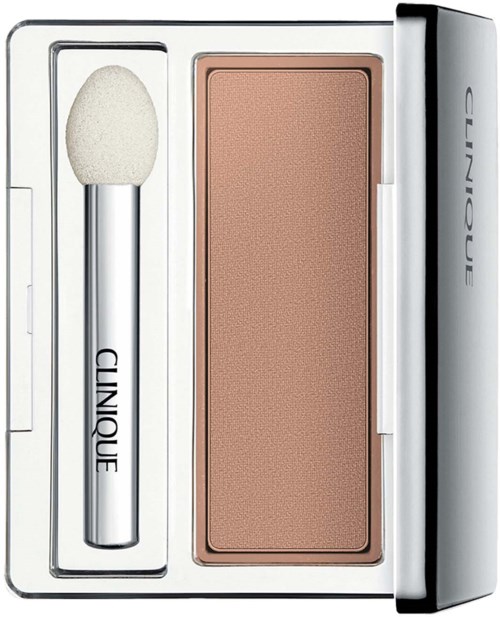 Een make-up compact met een sponsapplicator en een grote rozeachtige poeder of blush.