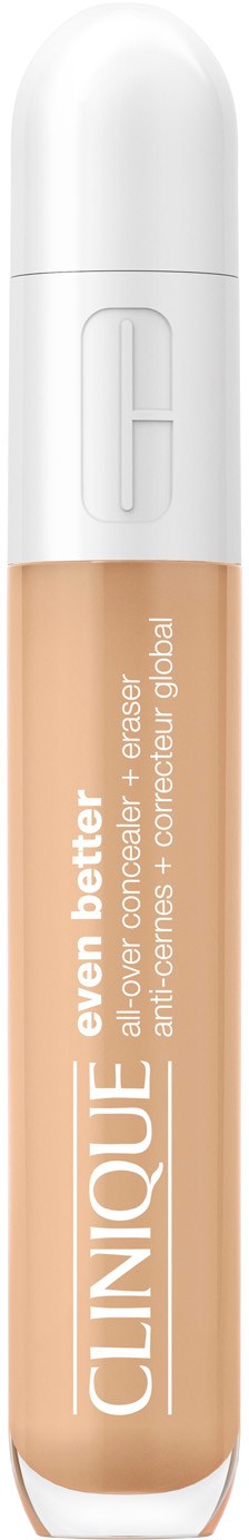 Een beige vloeibare foundation in een tube met een witte dop en een doorzichtig venster dat het product laat zien.