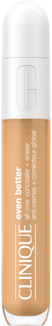 A Clinique concealer stick with beige color and white cap. The stick has text indicating it's for covering imperfections.