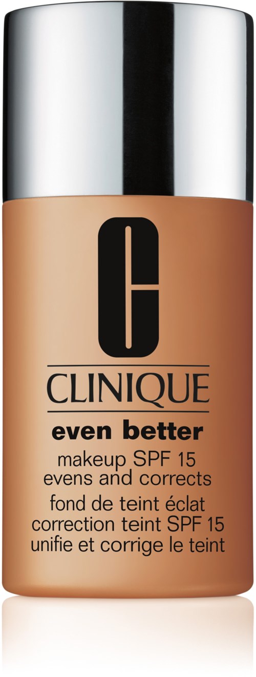 En flaska Clinique foundation kallad 'even better' med SPF 15, avsedd att förbättra hudton och dölja ojämnheter.