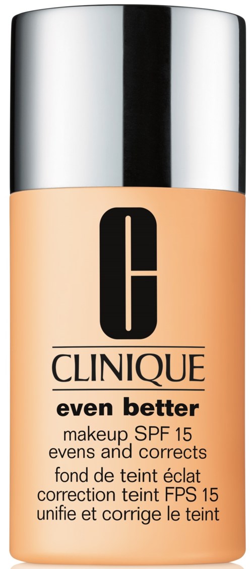 En flaska med Clinique foundation med SPF 15, märkt 'even better', i beige färg med en silverlock.