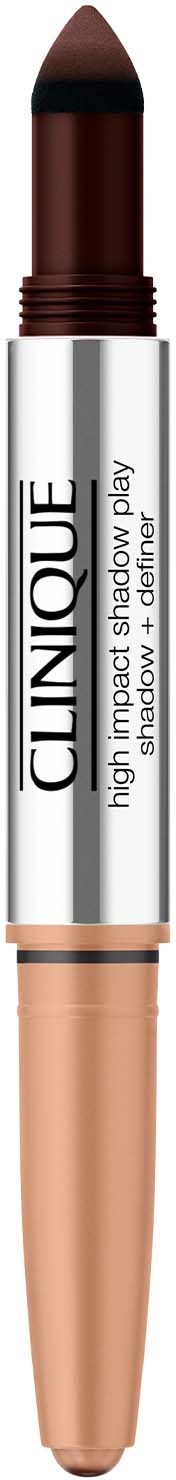 Ein Clinique High Impact Lidschattenstift in Dunkelbraun mit goldfarbenem Boden. Es sieht wie ein Kosmetikprodukt aus.