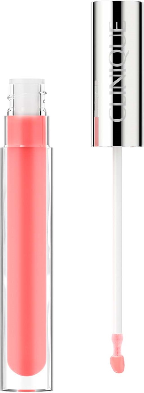 Een lipgloss tube met roze glans en een zilveren dop met 'LONDONIE' erop.