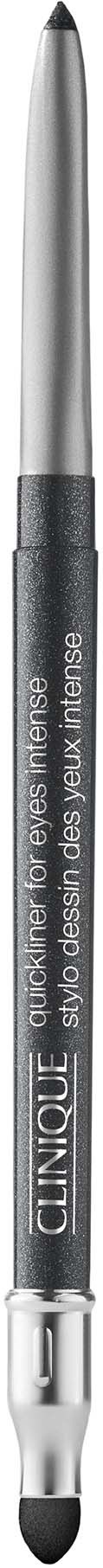 Black and silver eyebrow pencil by Clinique with a spoolie brush on one end.