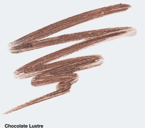 Chocolate Lustre makeup swatch in bronze with shimmery texture on a light background.