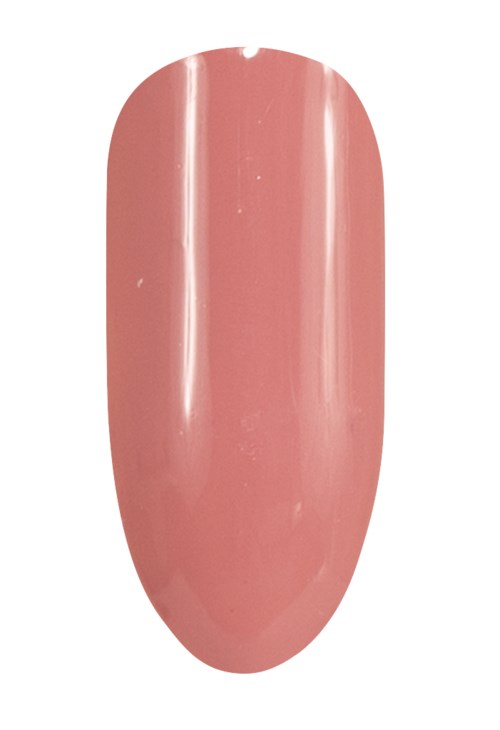 Ein pinker Nagel mit einer glatten, glänzenden Oberfläche und rundspitzigem Ende.
