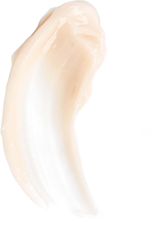 A cream or lotion with a smooth, curved texture on a white background.