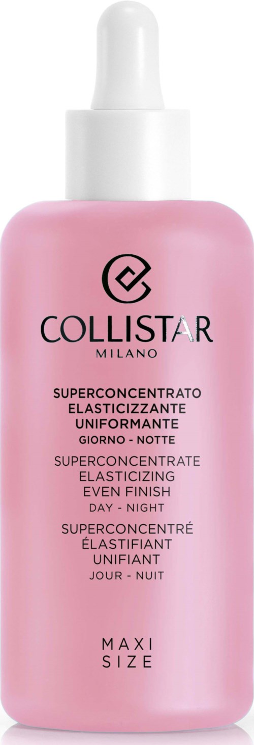Rosa Flasche mit Collistar Superkonzentrat Elastizierer für Tag und Nacht, in Maxi-Größe.