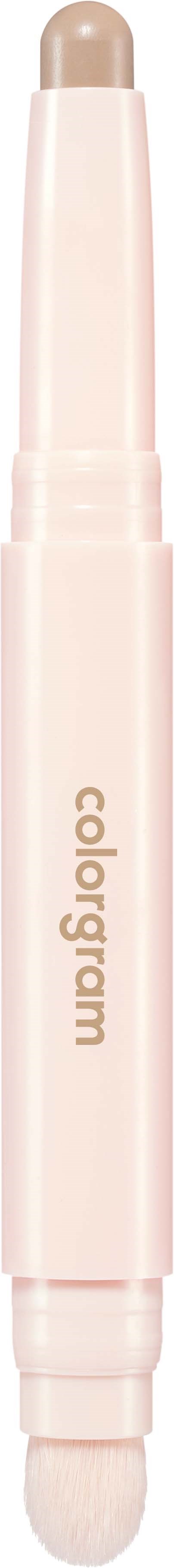 En rosa makeup-penne merket colorgram med en myk applikator og vridbar design.