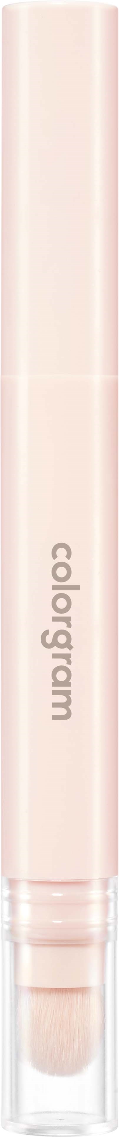 En lyse rosa tube med klar bunn, merket colorsgram, sannsynligvis et kosmetikk- eller hudpleieprodukt.