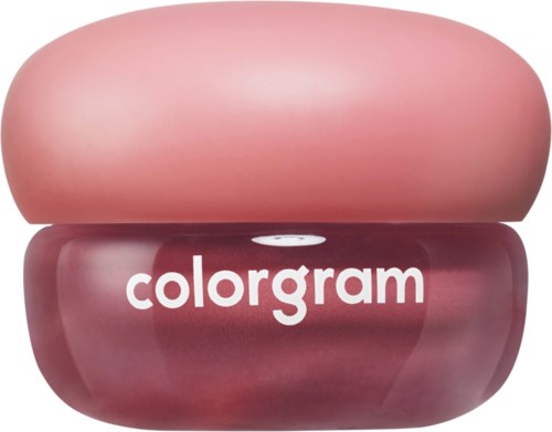 Fargerik krukke med krem, med ordet 'colorgam' på, rosa og lilla farger, enkel design.