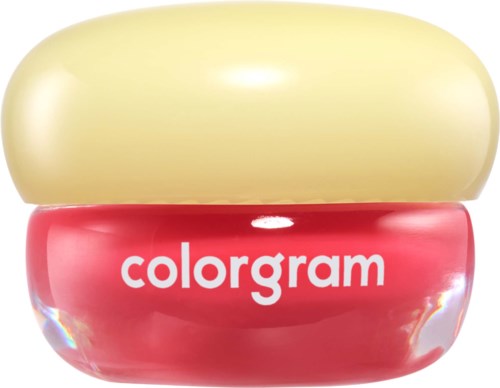 En beholder med gul topp og rosa bunn, med hvit tekst som sier colormap.