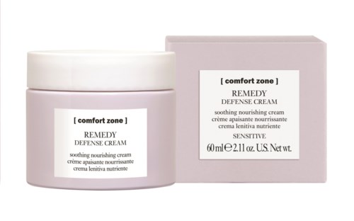 Vaaleanpunainen rasia ja boxes comfort zone Remedy Defense Creamille, rauhoittava ja ravitseva iho 60 ml.