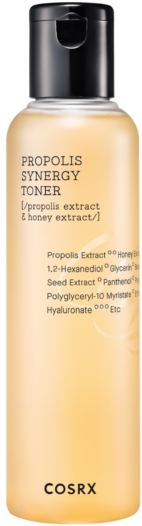 Eine Flasche mit Toner 'Propolis Synergy Toner' mit Pflanzen- und Honigareextracten.