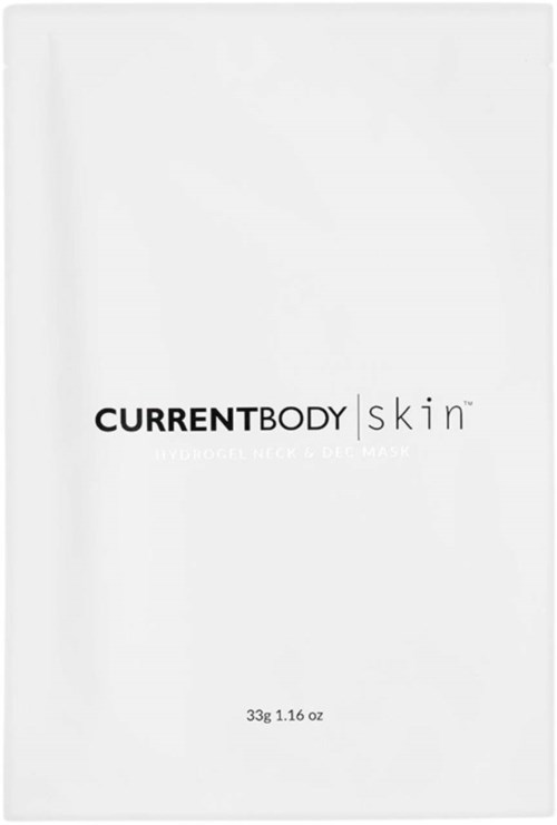 Valkoinen pakkaus, jossa lukee "CURRENTBODY skin" ja paino 33 g. Se on yksinkertainen ja mustalla tekstillä.