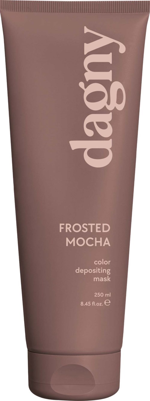 A brown tube of Frosted Mocha color-depositing mask by the brand daygy, 250 ml.