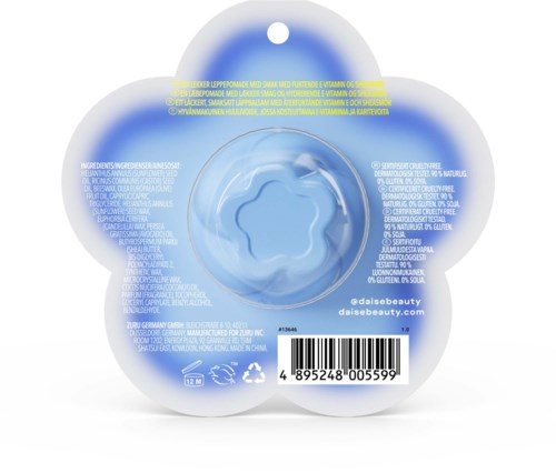 Ceebum with blue gel inside, packaged in a round white container with product information and barcode.