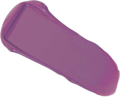 Een paarse nagellakstaal, glad en glanzend, toont de kleur en textuur van de lak.