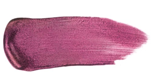 A pink lipstick smear with a glossy texture and smooth edges on a white background.