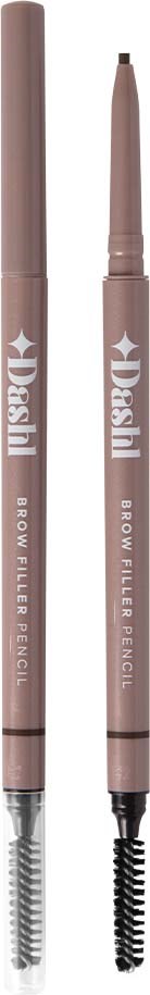 Two eyebrow pens in light pink, one with a brush and one with a pencil tip.