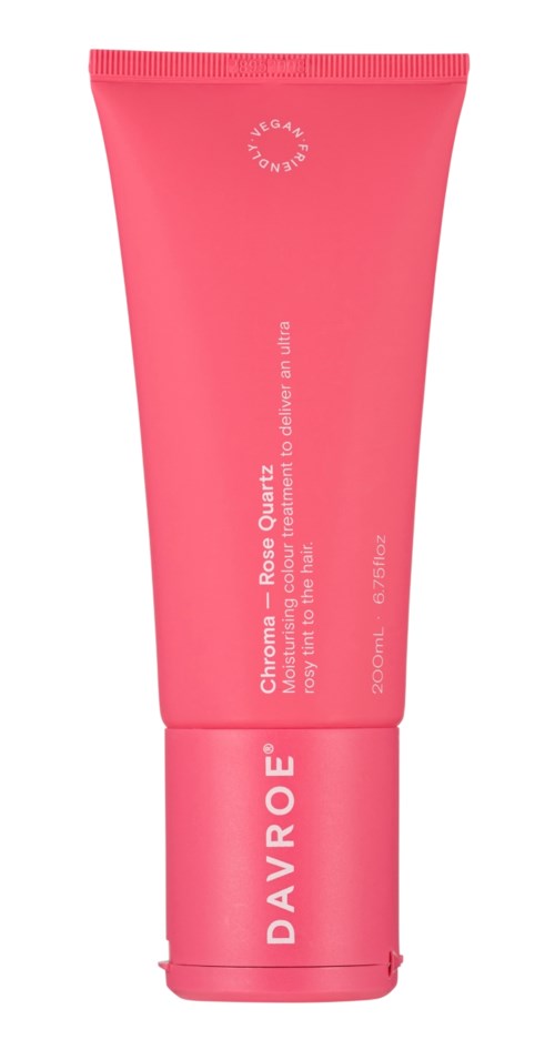 Pink tube of Davroe Chroma Rose Quartz moisturizing mask for curly and wavy hair.